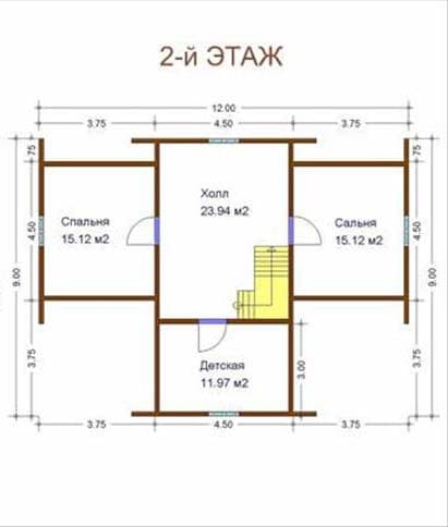 Проект дома из бруса 10,5х12 №52