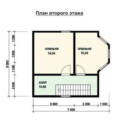 Оригинальный проект дачного дома 7х8 из бруса №78