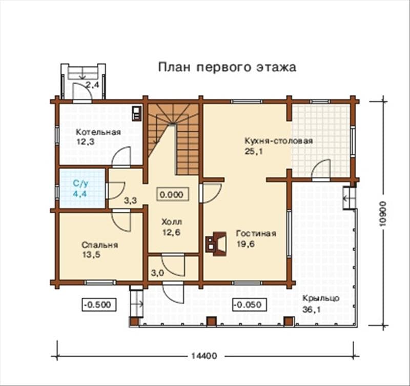 Дачный коттедж из бруса 14,5х11 №88