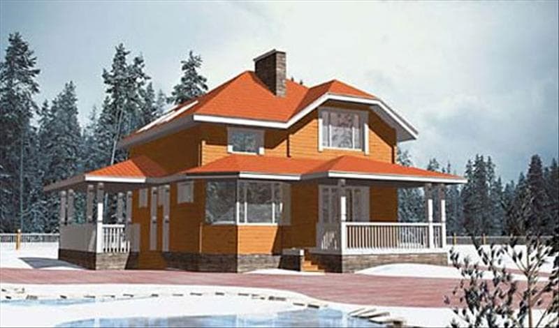 Загородный брусовой дом 9х9 №90