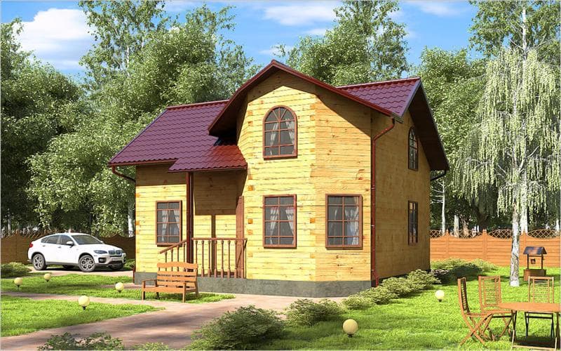 Двухэтажный дом из бруса 7х8 №96