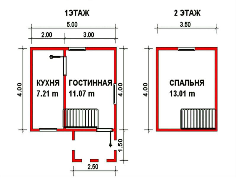 Дачный дом 4х5 с крыльцом проект №114