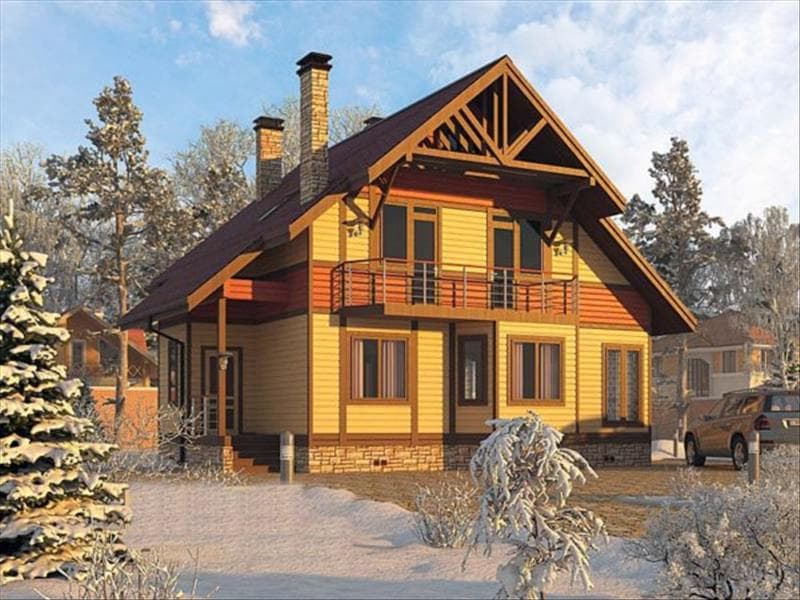 Проект брусового дома 9х11,7 №128