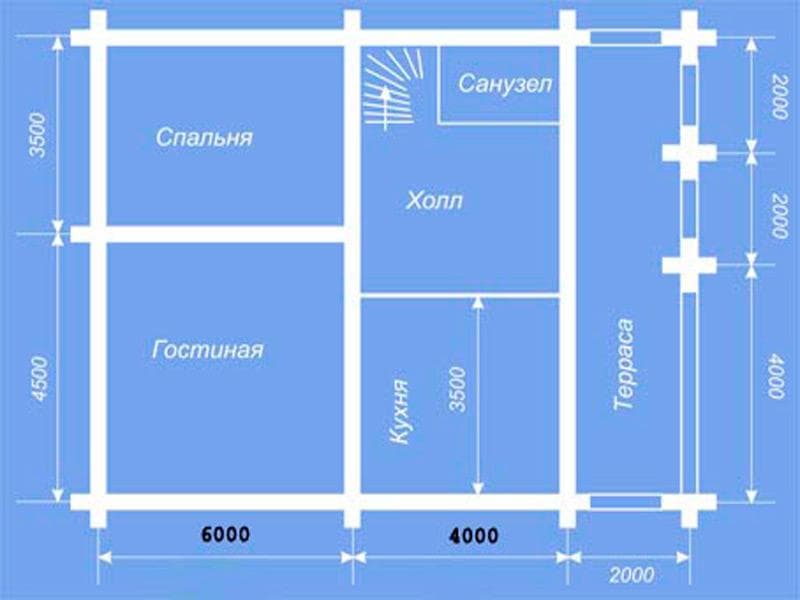 Проект дома из бруса 8 х 12 №18