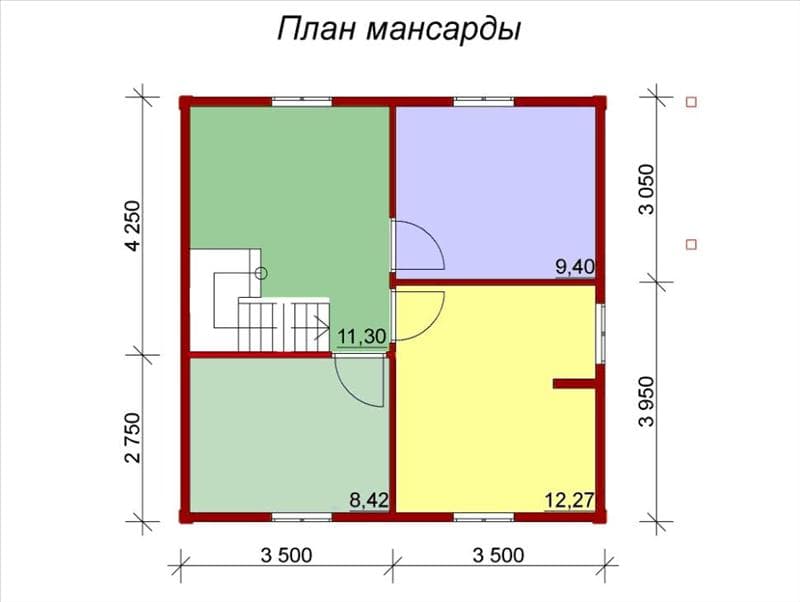 Сруб дома 7х7 из бруса №32