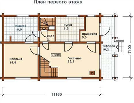 Сруб дома из бревна 7 Х 11 №13