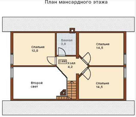 Проект дачного дома 8 Х 11 №14