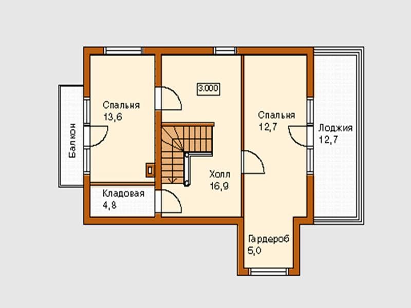 Проект дома 8,5 х 13,3 из бревна №29