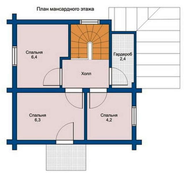 Проект дома из бревна ДР-1