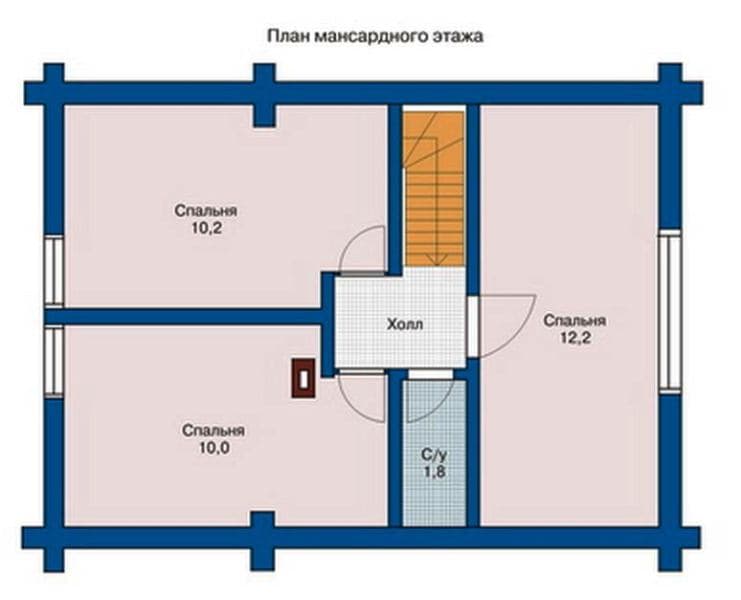 Проект дома из бревна ДР-2