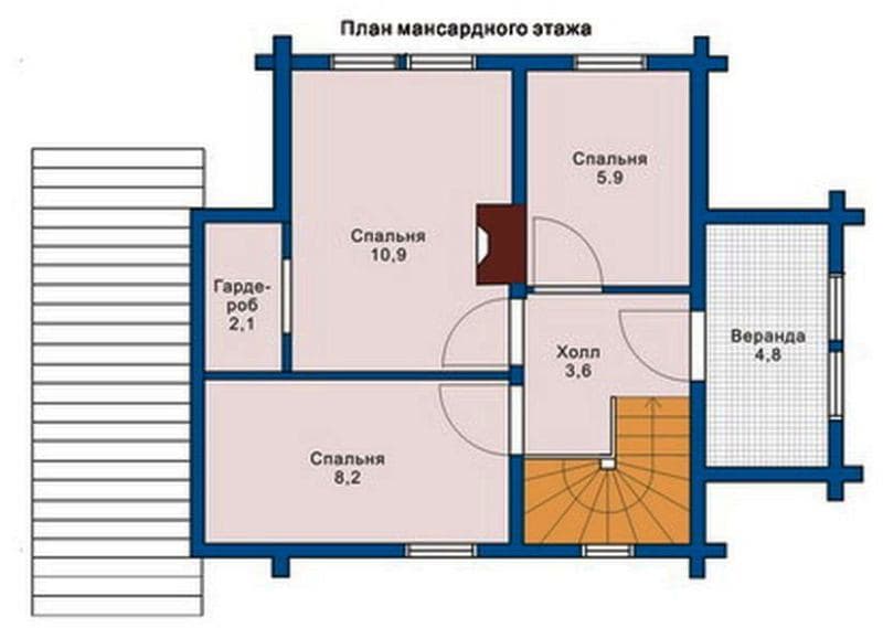 Проект дома из бревна ДР-7