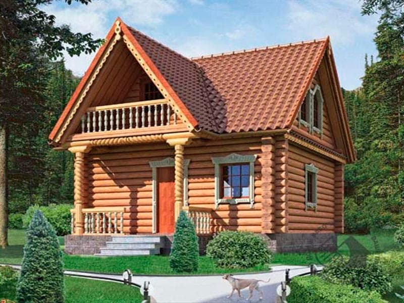 Проект бани с мансардой №3