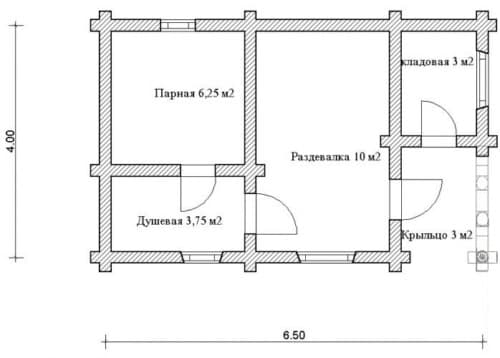 Проект бани из бревна БР-20