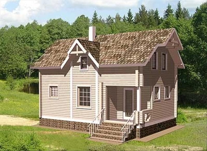 Проект дома из бруса для загородного строительства 6х8,8 с мансардой №79